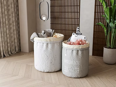 Decorative Storage Baskets For Home Organization In Living Space 3d model