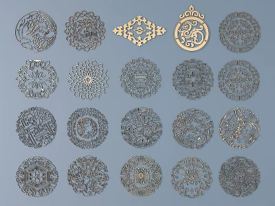 Intricate Carved Artistic Patterns With Ornate Decorative Designs For Home Decor 3d model