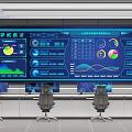 modern monitoring room office command center 3d model