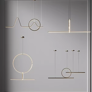 Modern Chandelier Combination Decorative Chandelier Restaurant Chandelier Study Chandelier Linear Chandelier Long Chandelier Metal Chandelier Hotel Chandelier 3d model