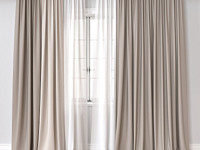 Modern Curtain Fabric Curtain 3d model