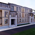 Modern Detached Villa Exterior With Two Story Design Large Windows And Balconies