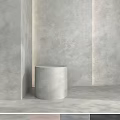 Gray Cylindrical Structure in Minimalist Modern Interior Between Wall and Floor 3d model