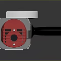 Industrial Electric Motor With Red Body Gray Middle Section White Top Cover And Ventilation Slots