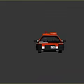 Stylish Red Sports Car Driving On Asphalt Road With White Stripes