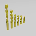Industrial Twist Drill Bits Set With Gold Coating And Assorted Sizes