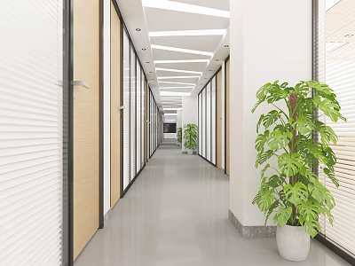 Modern aisle educational institution Front Corridor Classroom 3d model
