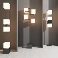 Modern Floor Lamps With Square Shades And Black Metal Frames In Contemporary Design