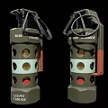 U.S. Army 76MM Weapon With Green Body Red Lights And Holes