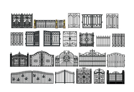 Modern gate wrought iron gate 3d model