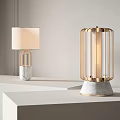 Elegant Modern Table Lamps With Metal Frame Lampshade And Marble Base Design