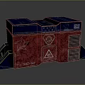 Red Blue Industrial Package Box With Yellow Star Symbol Warning Triangle Max 330V 40Hz Label