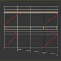 Heavy Duty Construction Scaffolding With Metal Frame Platform And Red Supports