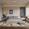 Modern Kids Room Interior Design With Cozy Bed Desk Rug Toys And Dream Big Poster