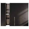 Sleek Modern Wardrobe Interior With Light Gray Finish And Metal Handle Storage Shelves