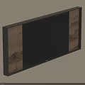 Elegant Wall Mounted TV with Dark Frame and Mountain Landscape Art