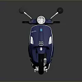 Modern Blue Scooter With Brown Seat Rearview Mirrors And Sleek Design