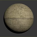Vintage Globe With Beige Surface And Detailed Star Charts On Dark Background