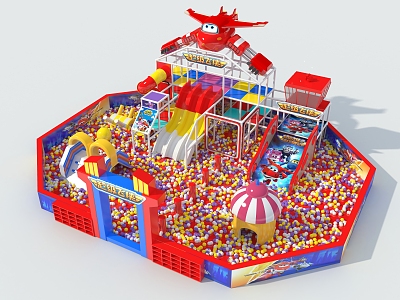 Naughty Castle Children's Park Inflatable Castle Amusement Facilities 3d model