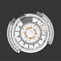 Futuristic Circular Sci Fi Structure With Multi Layered Design And Orange Central Ring