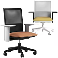 Modern Office Chairs with Mesh Backs Colored Seats Swivel Bases and Ergonomic Design