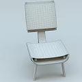 Modern Minimalist Leisure Chair With Wooden Frame White Cushioned Seat And Backrest
