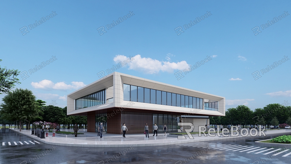 Modern Style Sales Office Club Multi-storey Office Building Industrial Park Factory Office Building model