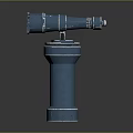 Blue Binocular Sculpture Carving With Cylindrical Metal Stand And Artistic Design