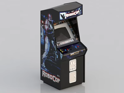 Vintage RoboCop Themed Upright Arcade Machine Classic Gaming Entertainment Appliance 3d model