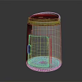 Modern Smart Trash Bin Design With Stainless Steel Body Wooden Panel And Blue Light