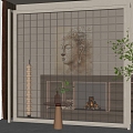 Modern partition glass brick partition 3d model