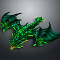 Green Scaled Dragon Game and Movie Character With Mythical Wings and Sharp Claws