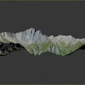 Detailed Terrain Model With Mountain Ranges Lakes And Green Vegetation Cover