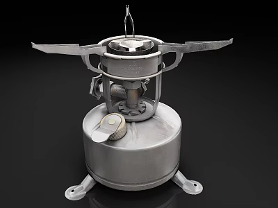 Heavy Duty Industrial Portable Gas Stove with Cylinder Base and Metal Burner 3d model