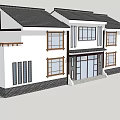 Rural Self Built House Exterior Design With White Walls Tiled Roof And Wooden Frames