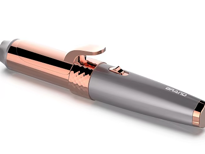 Shark Stylish Curling Wand Rose Gold And Gray With Sleek Design Handle 3d model