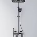 Modern Shower Head System With Metal Frame Adjustable Stand And Handheld Sprayer 3d model