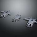 Spacecraft Models For Space Exploration With Different Designs And Metallic Texture On Dark Background