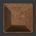 Textured Stone Building Roof Ornament With Square Base And Pyramid Structure