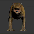 Orange Spiked Fantasy Creature With Open Mouth Sharp Teeth And Aggressive Stance
