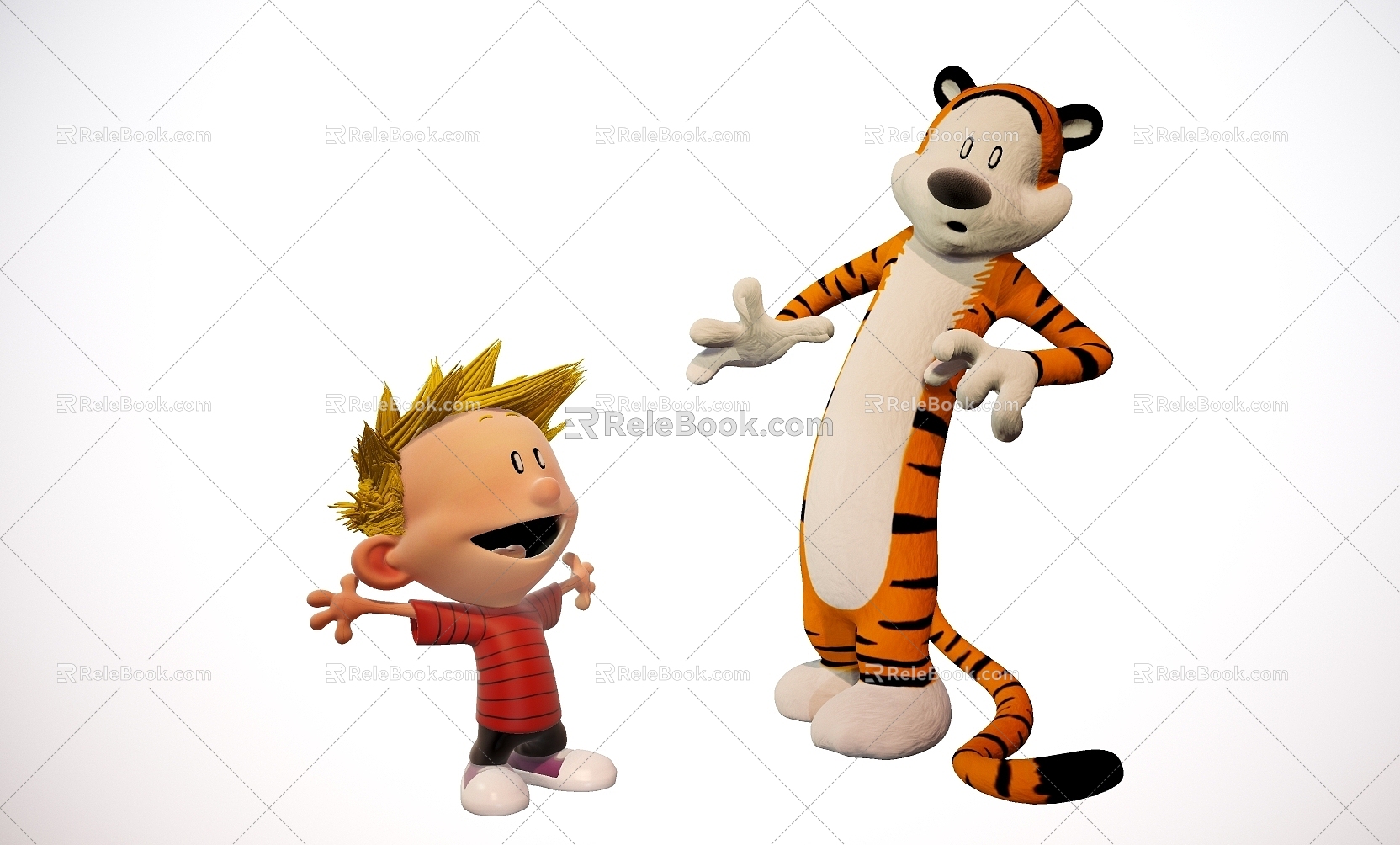 Cartoon Tiger Tiger Boy Boy Q version of the child 3d model