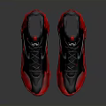 Modern Red And Black Shiny Sneakers With Reflective Upper For Daily Wear