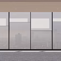 Contemporary Curtains For Large Windows With City Skyline View And Modern Interior Potted Plant