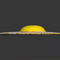 Sunny Side Up Fried Egg With Yellow Yolk On Dark Background 3d model