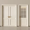 Different Design White Hinged Doors With Gold Handles And Glass Panel For Home Interior