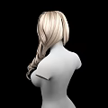 Artistic Female Bust Sculpture With Long Curly Hair And Realistic Upper Body