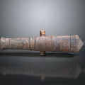 Rusted Ancient Cannon as Historical Weapon with Weathered Metal Surface and Vintage Design