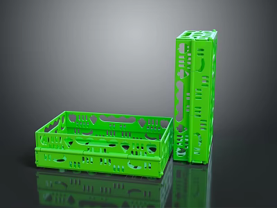 Stylish Green Household Storage Organizers With Hollow Patterns For Daily Use 3d model