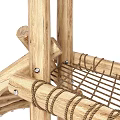 Outdoor Wooden Kids Climbing Frame With Ladder And Net Structure
