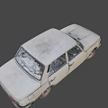 Old Worn Out Dusty Vintage Car Exterior With Classic Retro Design Details